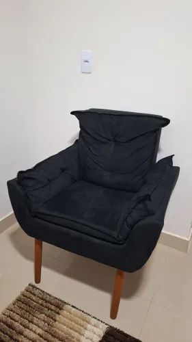 cadeira suede preta