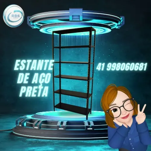 ESTANTE DE AÇ--30 CM-PRETA