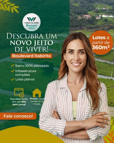 Lote de 360m² no bairro boulevard em Itabirito perto do bairro são José