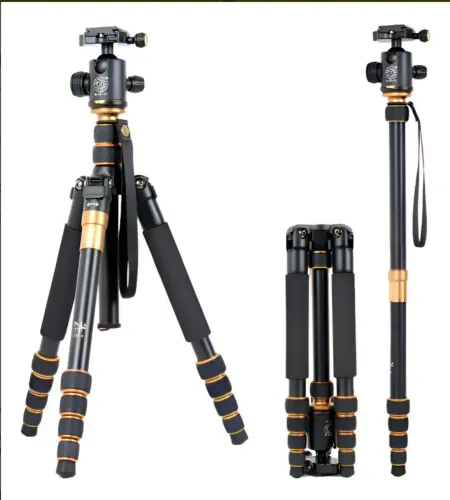 Tripé Profissional Hidráulico 2 Em 1 Monopé 1.6m Alumínio