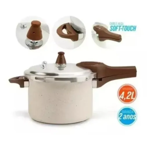 Panela de pressão indução revestimento de cerâmica brinox indução