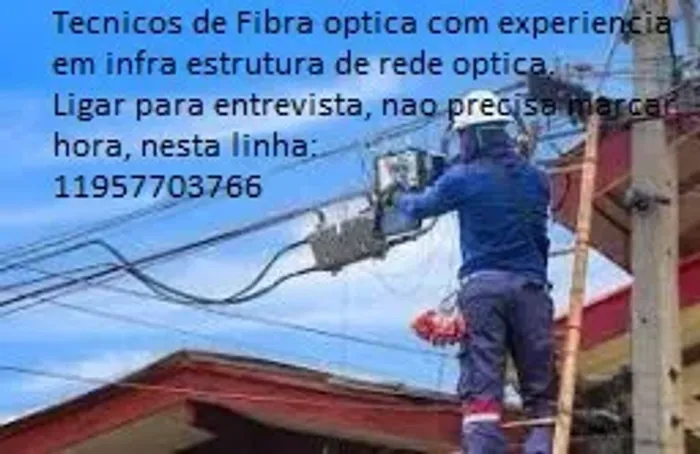 motorista para ajudante geral area fibra optica