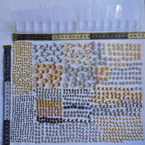 Tulipas + 2 caixas organizadoras. Miçangas metal para acabamento de perolas - bijuteria