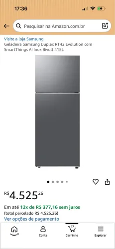 Geladeira nova Samsung embalada