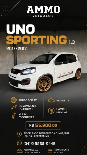 Fiat Uno Sporting 1.3 Flex 8V 5P 2017