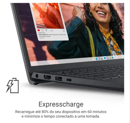 Notebook Dell Inspiron I15-i1300-a15p Core 3 8gb 512gb W11 Preto