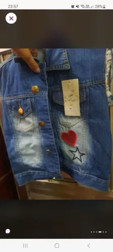 Colete jeans juvenil 16 look premium novo