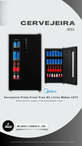 Cervejeira Preta Frost Free 82 Litros Midea