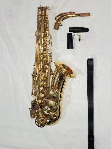 Saxofone alto com poucas marcas de uso modelo shelter