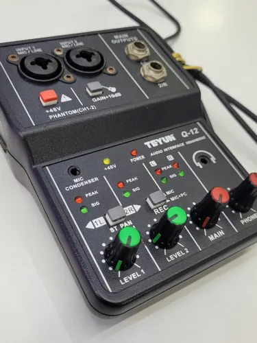 Interface de Áudio USB, 2 Canais, função de monitor para estúdio/Gravação