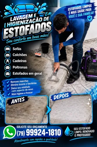 Limpeza de estofados e higienização completa