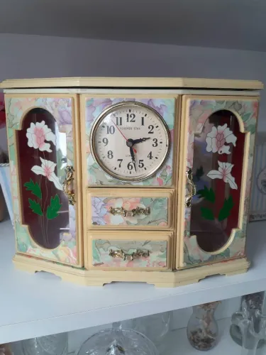 Caixinha de musica bailarina porta-joia musical relogio vintage raro