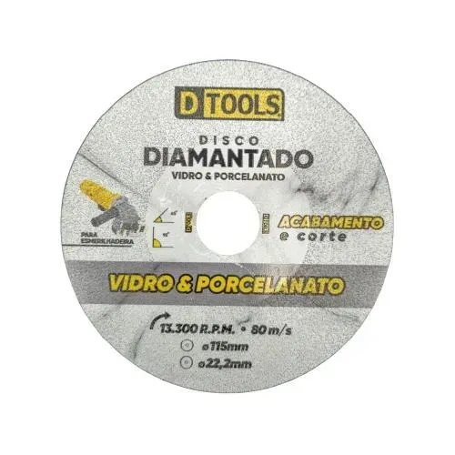 Disco Diam Vidro/Porcel 115MMX22 Dtools