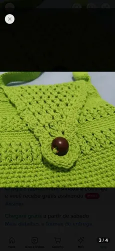 Bolsa de crochê verde
