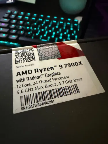 Processador Ryzen 9 7900X - novo, lacrado!