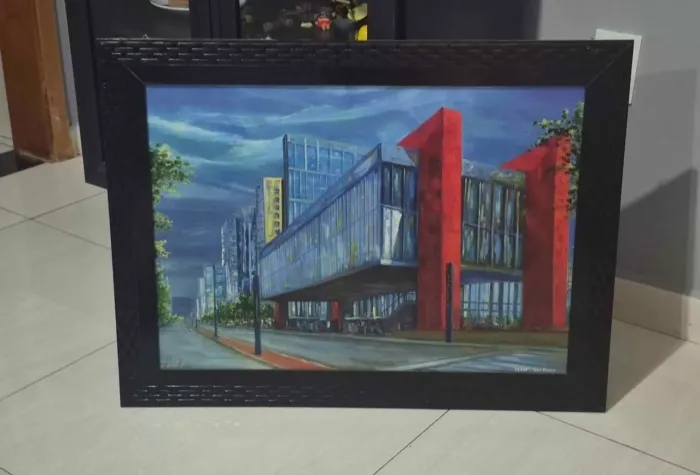 Quadro Museu Masp em aquarela 80 cm por 60 cm