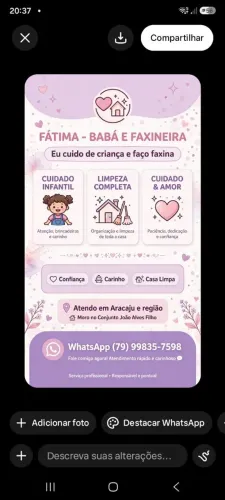 Trabalho cuidado crianças  irmos casa tomo conta idoso
