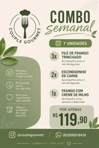 Marmita Fit combo semanal 