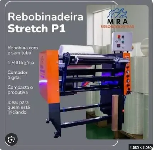 Máquina de rebobinar filme stretch