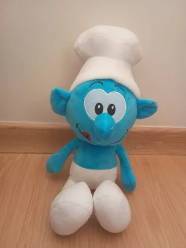 Boneco de pelucia smurf cozinheiro 37cm