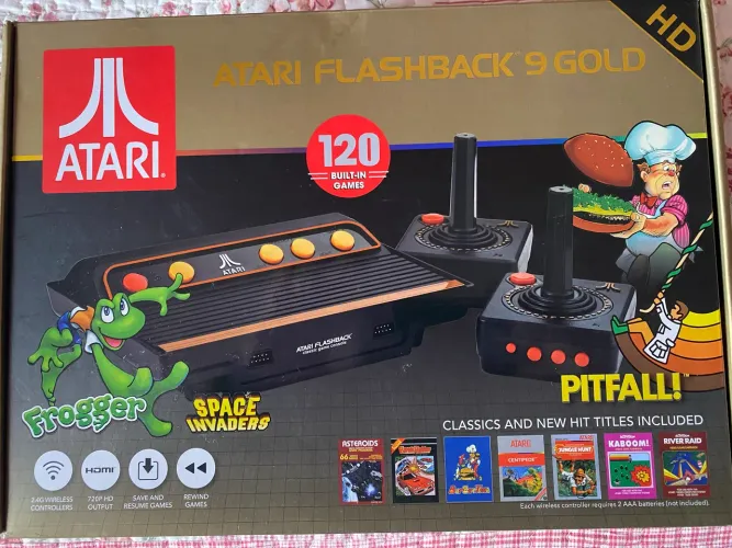 Console flashback ( Atari 9 gold ), com cartão de memória