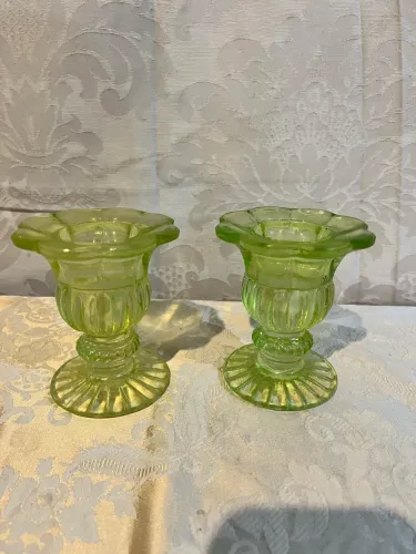 Par de castiçal verde 12x9