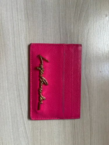 Porta cartões couro legítimo Luiza Barcelos rosa pink