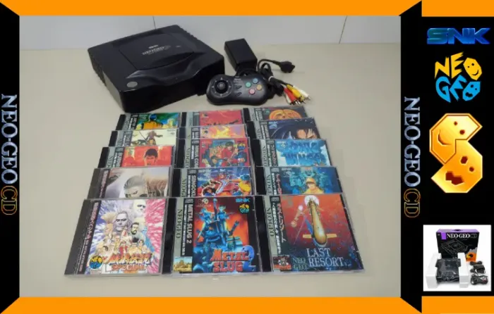 Snk Console Neo Geo Cd Top Loader Com 15 Jogos