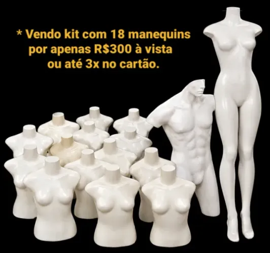 Kit com 18 Manequins para loja