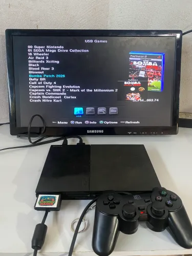 Playstation 2 slim cheio de jogos via USB