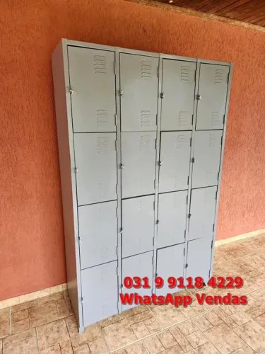 Roupeiro para Vestiário Empresa Funcionários Com 16 Portas Novo e Com Entrega Grátis para