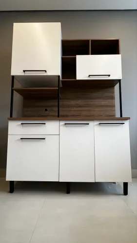 Armário de Cozinha Itatiaia - Branco MDF/Metal