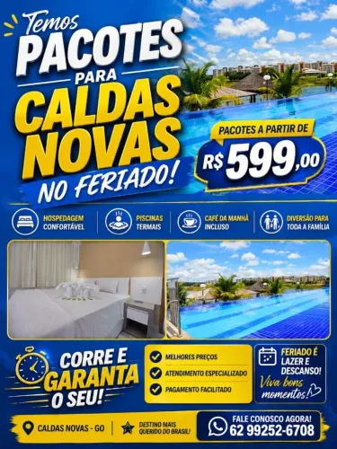 Pacotes para Caldas Novas no Feriado - A partir de R$ 599,00