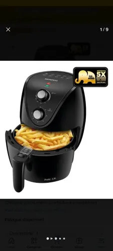 Fritadeira de ar Af-35-bf Air Fryer 3,5L Preta Mondial Preta 127v
