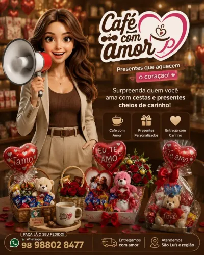 Cesta de café da manhã, floricultura e combos romântico 