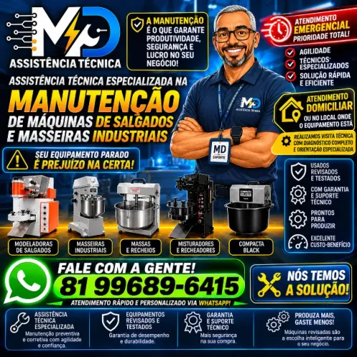 Assistência Técnica Especializada em Máquinas de Salgados e Masseiras Industriais