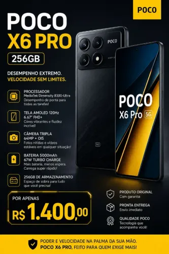 Poco X6 pro, 256 gigas! Promoção para vender hoje!!