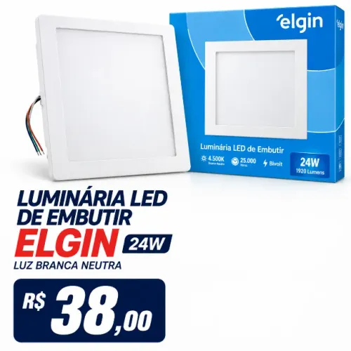Luminária led 24w embutir