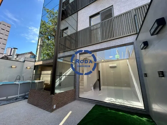 Sobrado Triplex para Locação, 4 quartos, 4 suítes, 3 vagas, Campo Grande - Santos/SP