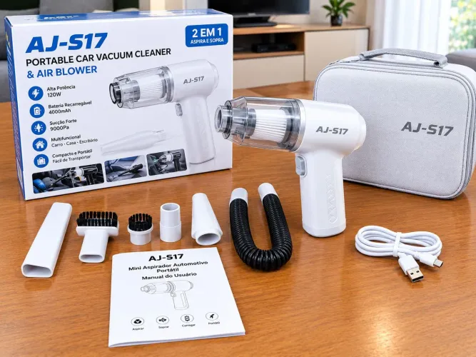 ? Mini Aspirador Automotivo Portátil Recarregável Potente Premium