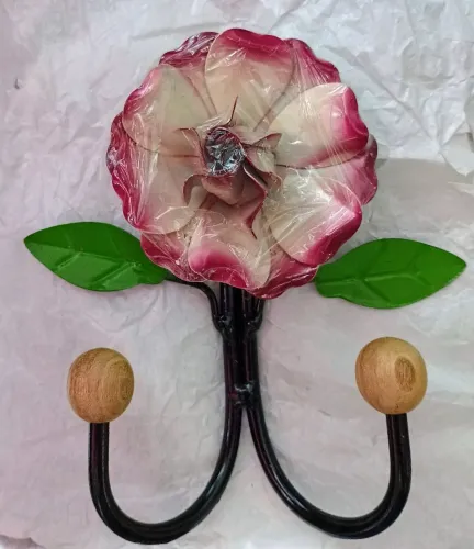 Suporte cabideiro rústico flor
