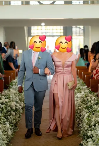 Vestido de festa cor rosê