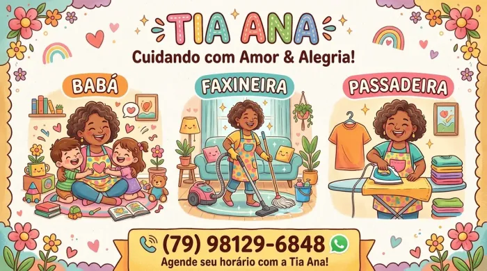 Babá, passadeira e faxineira