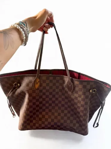 LOUIS VUITTON NEVERFULL GM DAMIER EBENE ORIGINAL - TAMANHO GRANDE RARO