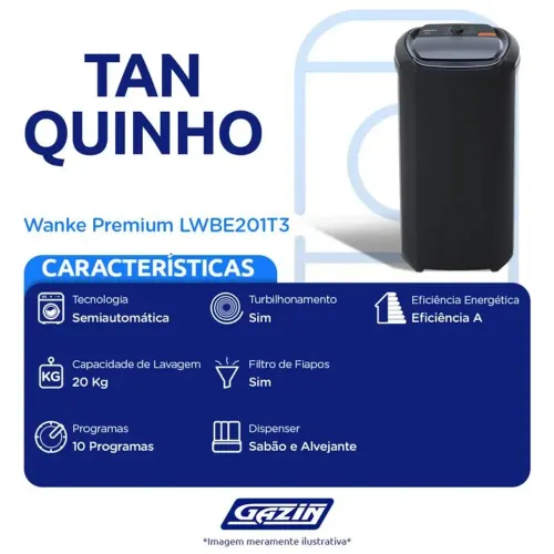 Imperdível! Tanquinho Wanke Premium <br>Tanquinho Wanke Premium 20Kg Semi nova Valor: 420,00