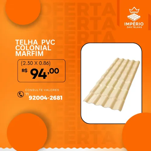 TELHA PVC COLONIAL MARFIM