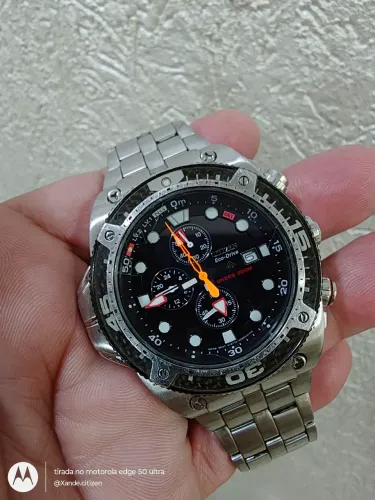 Relógio Citizen Aqualand Ecodrive carbon tudo ok on 