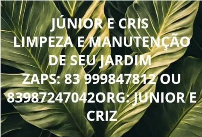 Serviços de jardinagem limpeza e manutenção de jardins