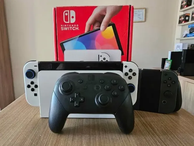 Nintendo Switch Oled Desbloqueado Joycon Extra Pro Controller