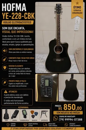 VIOLÃO ELÉTRICO HOFMA